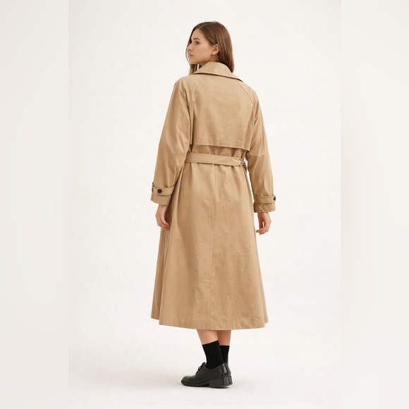 Ruti Oversized Trench Coat in Khaki Tan - Picture 2 of 5